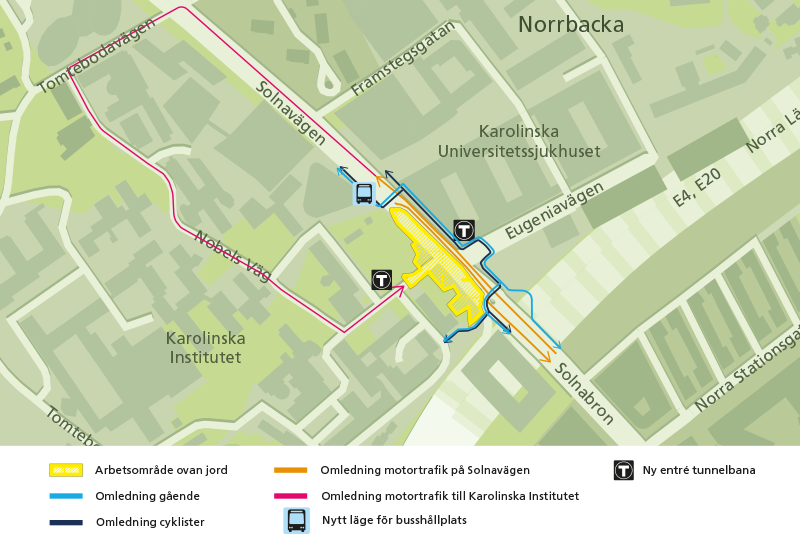 Trafikomledning på Solnavägen