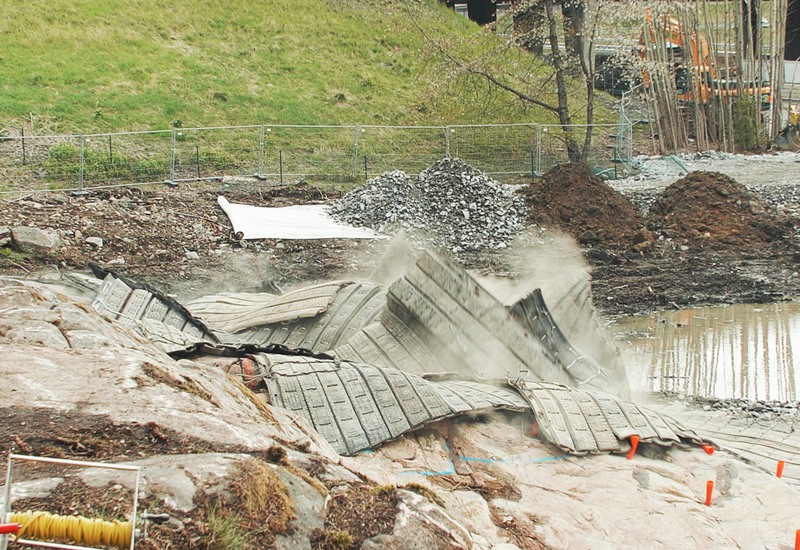 Sprängning ovan jord.