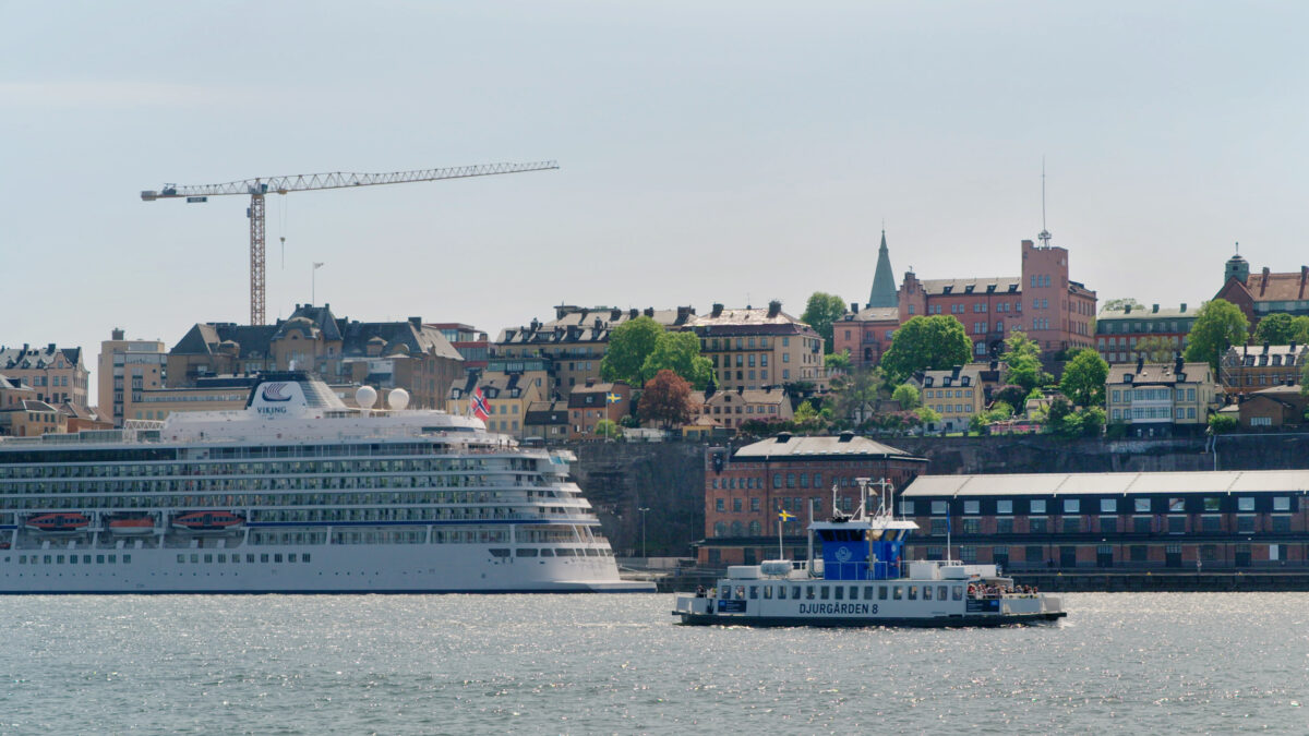 Bild på Södermalm och Saltsjön sett från Skeppsholmen