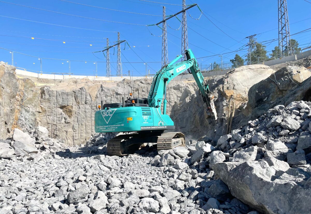 Bild på grävmaskin