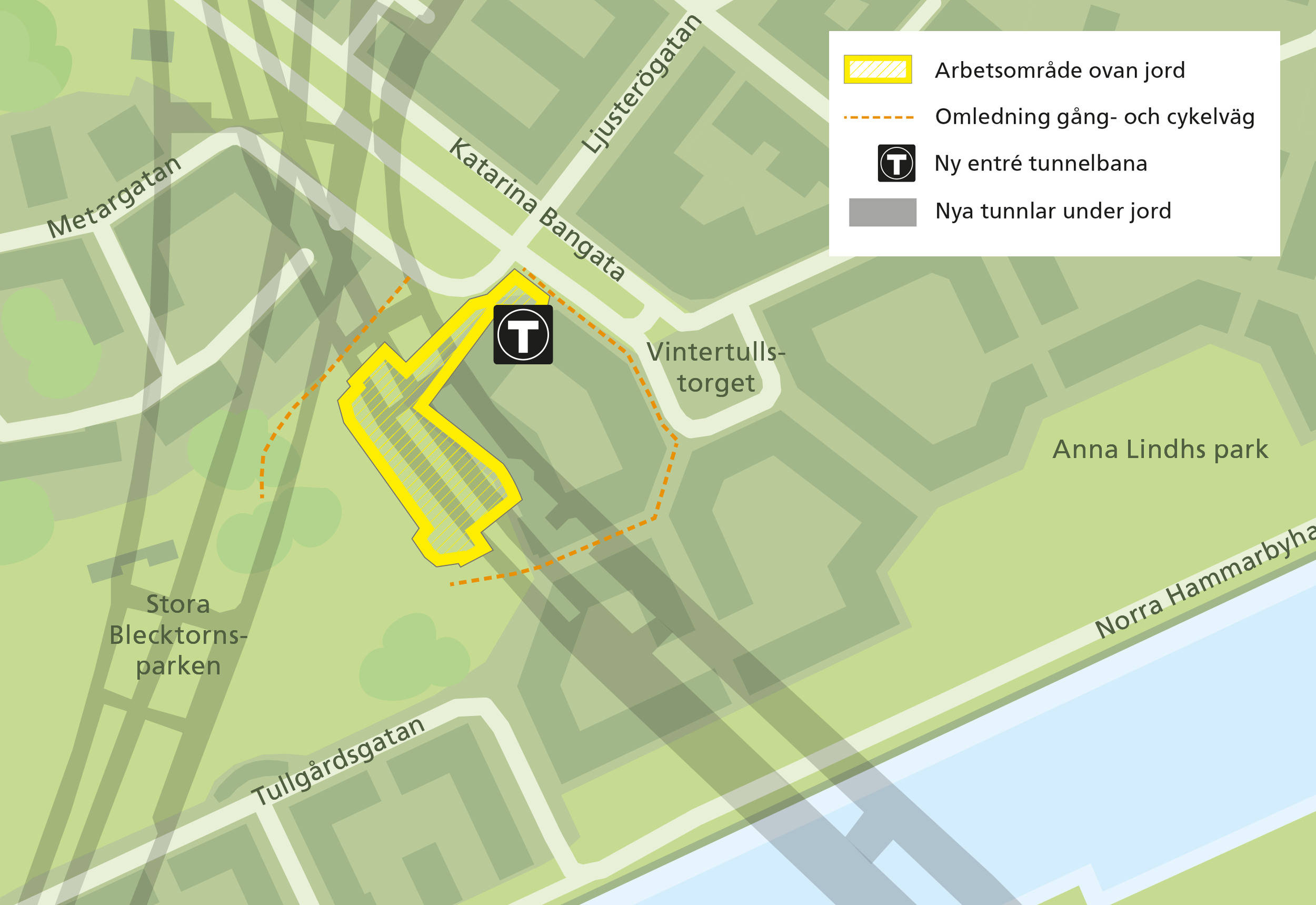 Arbetsområdet i Stora Blecktornsparken