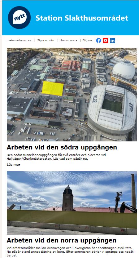 Nyhetsbrev Slakthusområdet