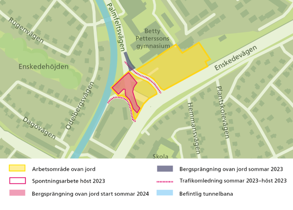 Kartan visar arbetsmoment som ska utföras under höst.