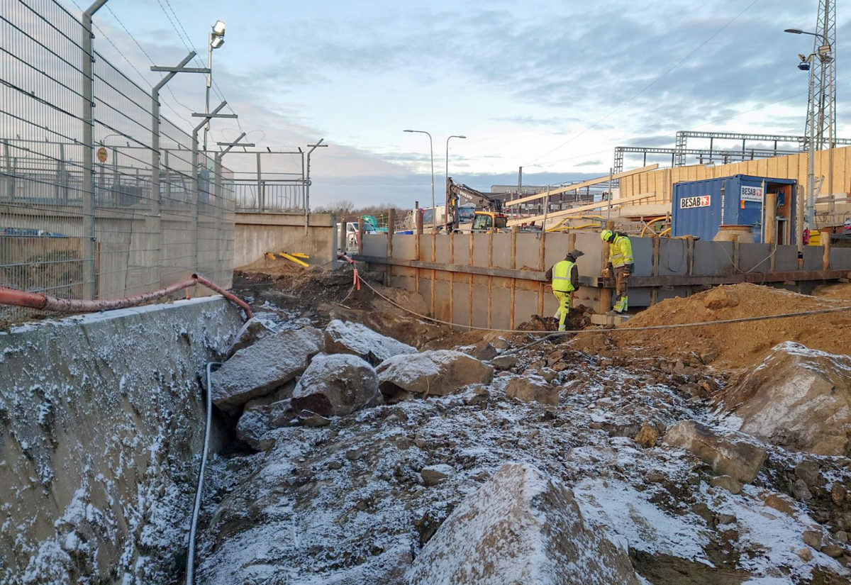 Bilden visar arbetsområdet vid Kvicksundsvägen där sprängarbetet ska genomföras.