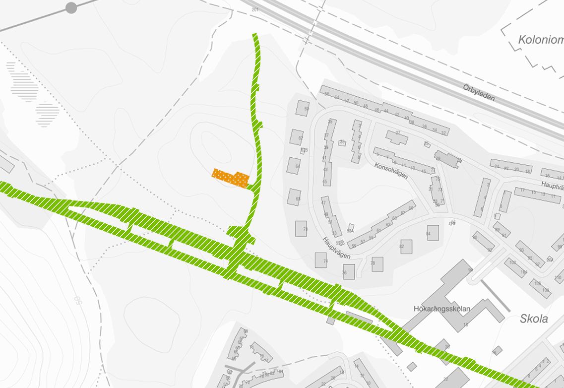 Kartan visar området för sprängarbetet.